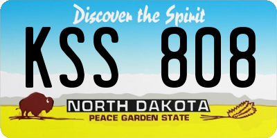 ND license plate KSS808