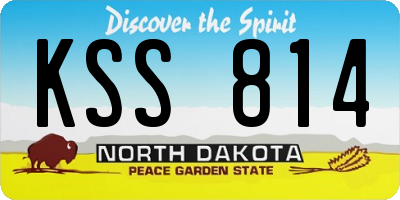 ND license plate KSS814
