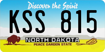 ND license plate KSS815