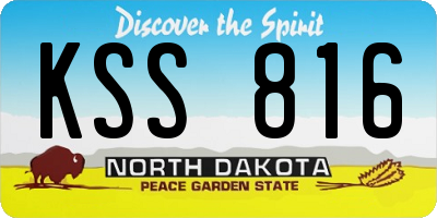 ND license plate KSS816