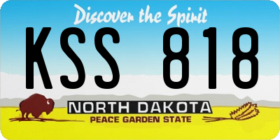 ND license plate KSS818