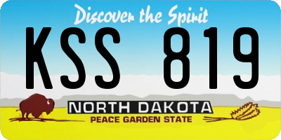 ND license plate KSS819