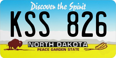 ND license plate KSS826