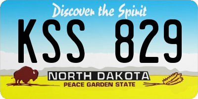 ND license plate KSS829