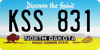 ND license plate KSS831