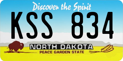 ND license plate KSS834