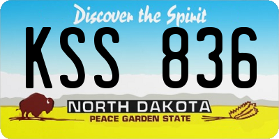 ND license plate KSS836