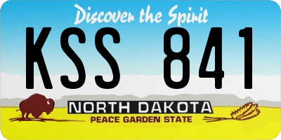 ND license plate KSS841