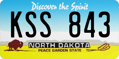 ND license plate KSS843