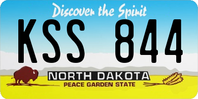 ND license plate KSS844