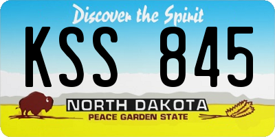 ND license plate KSS845
