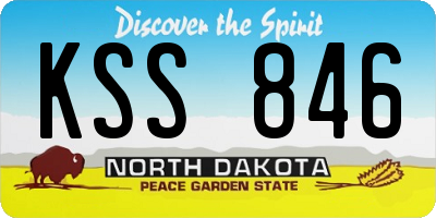 ND license plate KSS846
