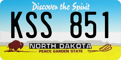 ND license plate KSS851