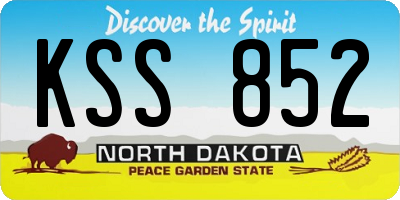 ND license plate KSS852
