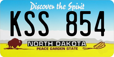 ND license plate KSS854