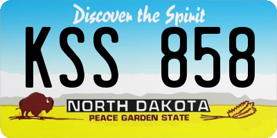 ND license plate KSS858