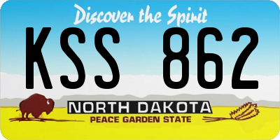 ND license plate KSS862