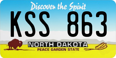 ND license plate KSS863