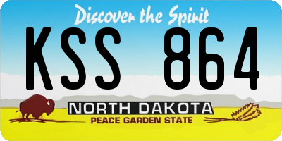ND license plate KSS864