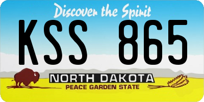 ND license plate KSS865