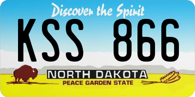 ND license plate KSS866