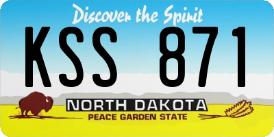ND license plate KSS871