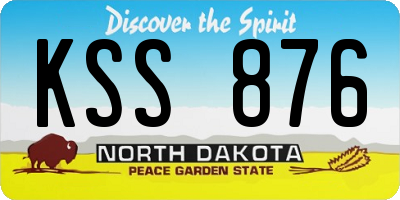 ND license plate KSS876