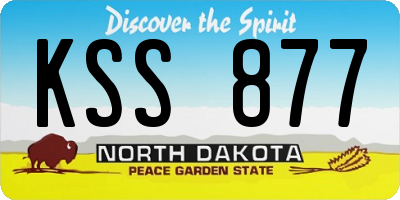 ND license plate KSS877