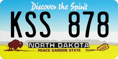 ND license plate KSS878