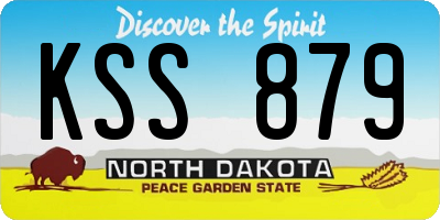 ND license plate KSS879