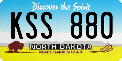ND license plate KSS880