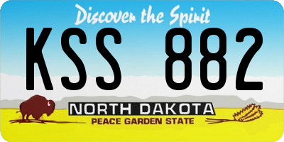 ND license plate KSS882