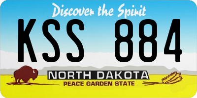 ND license plate KSS884