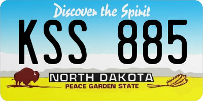 ND license plate KSS885