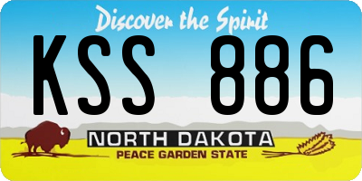 ND license plate KSS886