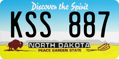 ND license plate KSS887