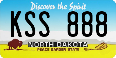 ND license plate KSS888