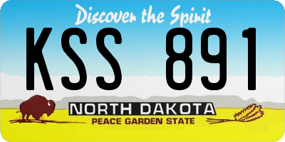ND license plate KSS891