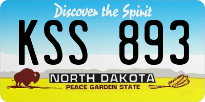 ND license plate KSS893