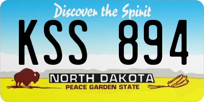 ND license plate KSS894