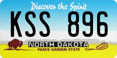 ND license plate KSS896