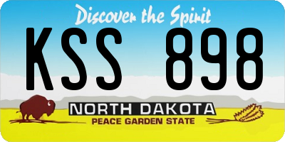 ND license plate KSS898