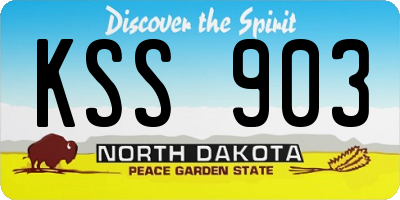 ND license plate KSS903