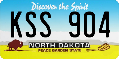 ND license plate KSS904