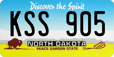 ND license plate KSS905