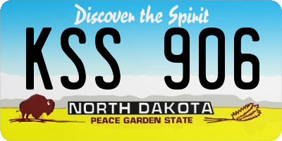 ND license plate KSS906