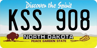ND license plate KSS908