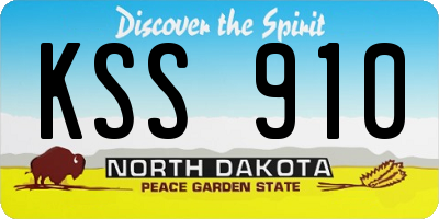 ND license plate KSS910
