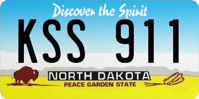 ND license plate KSS911