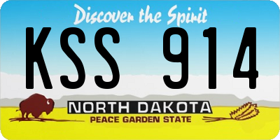 ND license plate KSS914